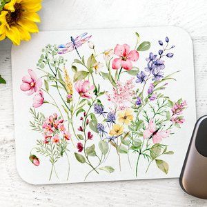NEW! Watercolor Wild Flowers Mouse Pad, Final Price!